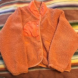 Orange Fleece Snap Jacket-size Large